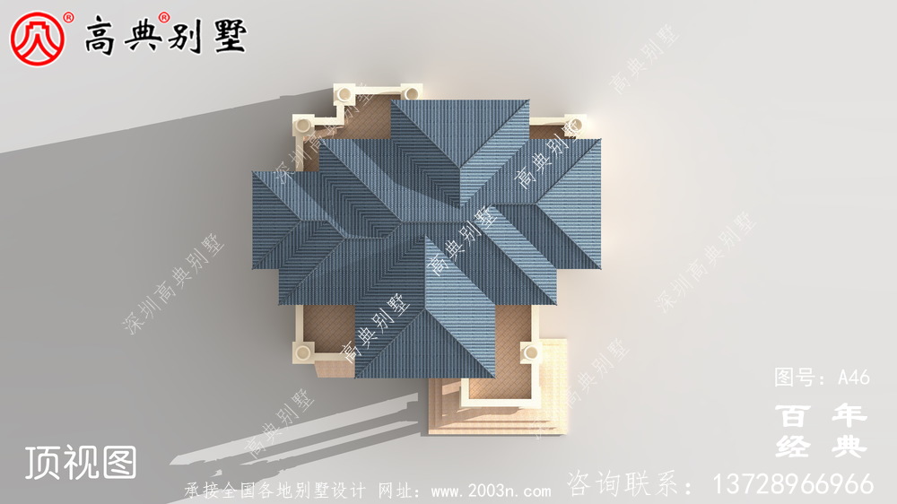 歐式三層帶陽臺小別墅設計施工圖及效果圖_農村三層別墅圖