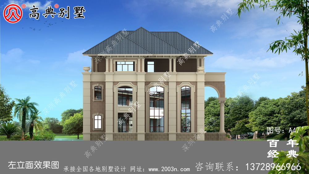新農村三樓帶露臺的小別墅設計圖 農村三樓設計圖