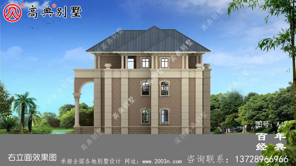新農村三樓帶露臺的小別墅設計圖 農村三樓設計圖