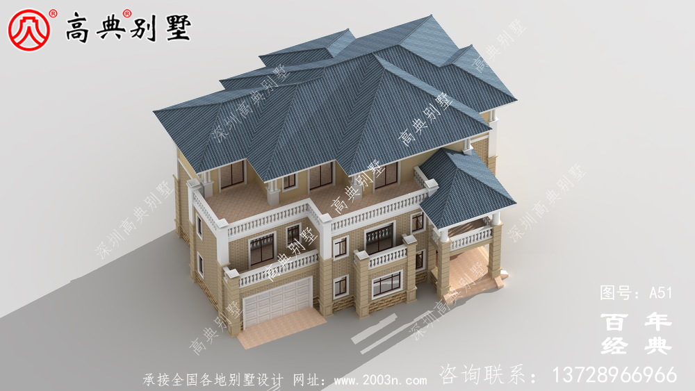 歐式三層帶陽臺車庫別墅設計施工圖紙 農村三層別墅設計