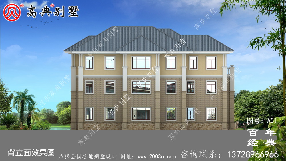 歐式三層帶陽臺車庫別墅設計施工圖紙 農村三層別墅設計