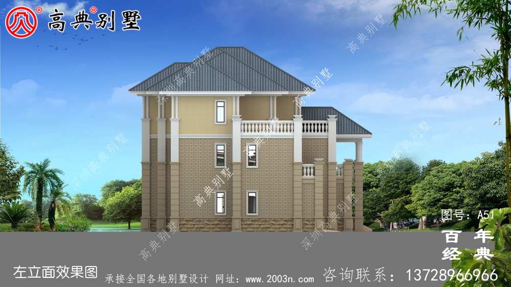 歐式三層帶陽臺車庫別墅設計施工圖紙 農村三層別墅設計