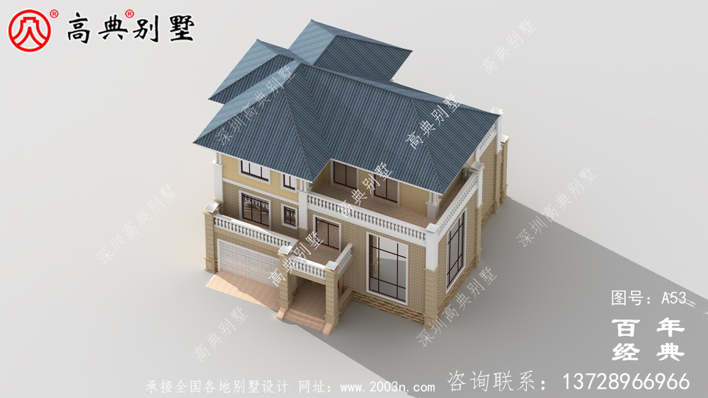 三層帶露臺車庫小別墅設計圖及效果圖 農村三層房設計圖