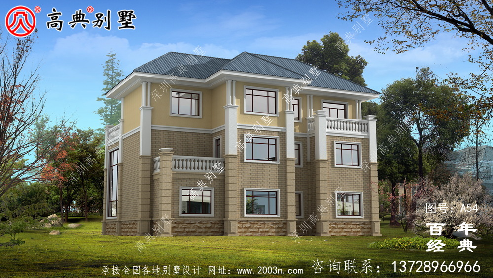 三樓帶露臺(tái)的新農(nóng)村別墅設(shè)計(jì)及效果圖 三樓自建農(nóng)村設(shè)計(jì)圖