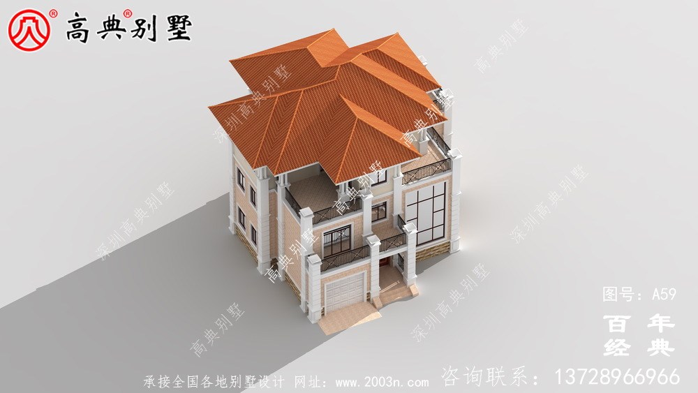 三樓車庫歐式別墅設(shè)計(jì)施工圖與效果圖 三樓別墅設(shè)計(jì)圖