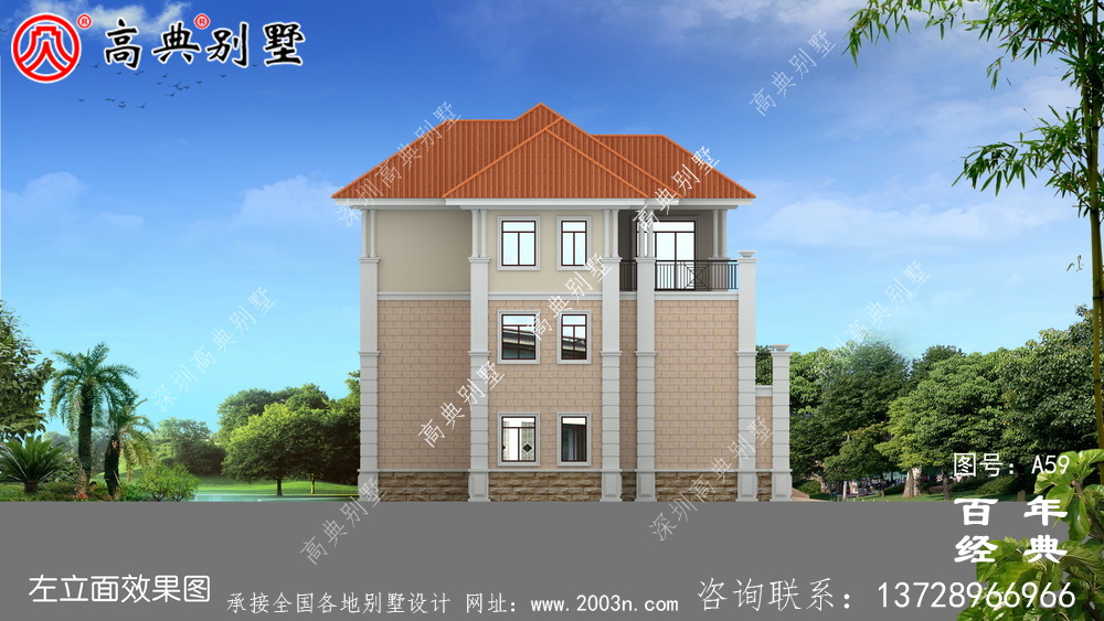 三樓車庫歐式別墅設(shè)計(jì)施工圖與效果圖 三樓別墅設(shè)計(jì)圖