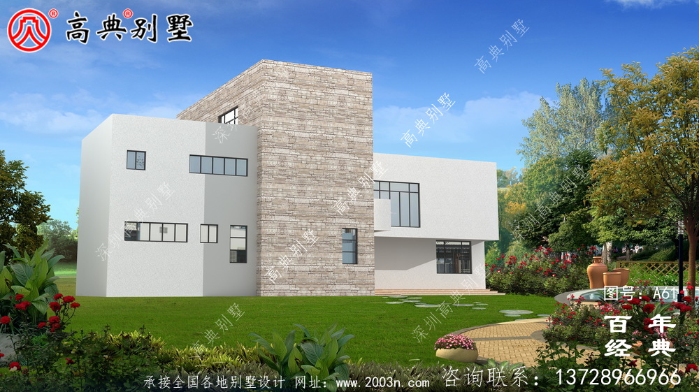 新農(nóng)村三層平屋頂別墅圖紙與效果圖_農(nóng)村三層住宅設(shè)計(jì)圖