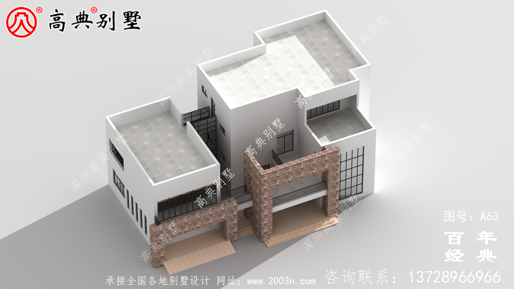 新農(nóng)村三層帶車庫(kù)現(xiàn)代別墅圖紙及效果圖_農(nóng)村三層自建住宅設(shè)計(jì)圖