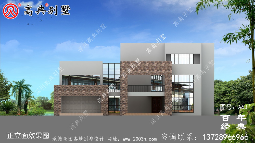 新農(nóng)村三層帶車庫(kù)現(xiàn)代別墅圖紙及效果圖_農(nóng)村三層自建住宅設(shè)計(jì)圖