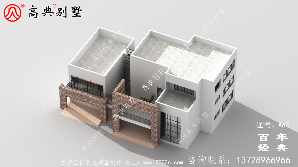 新農(nóng)村三層帶車庫(kù)現(xiàn)代別墅圖紙及效果圖_農(nóng)村三層自建住宅設(shè)計(jì)圖