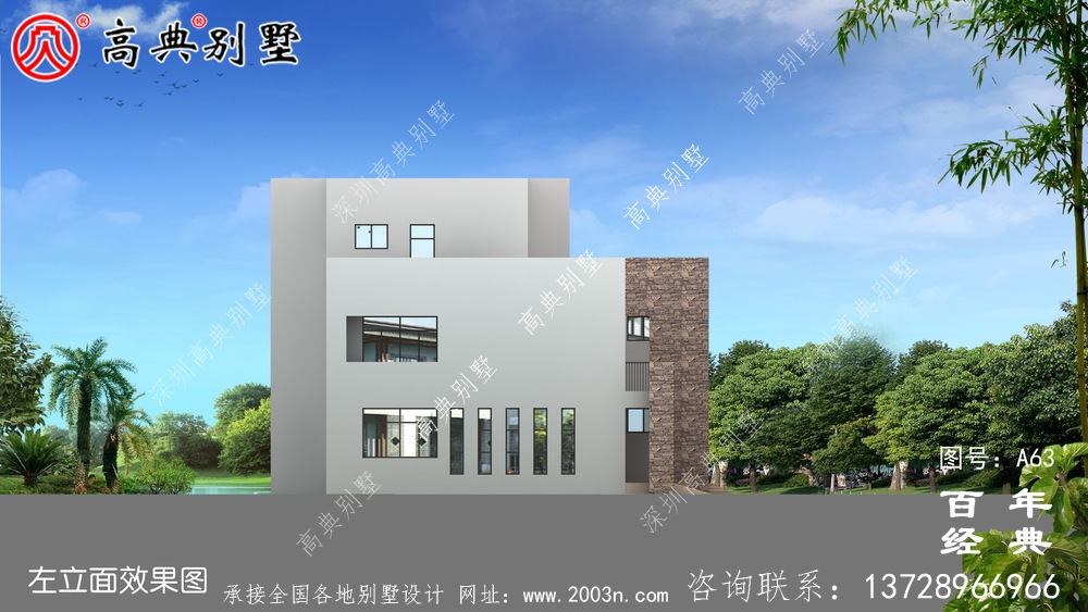 新農(nóng)村三層帶車庫(kù)現(xiàn)代別墅圖紙及效果圖_農(nóng)村三層自建住宅設(shè)計(jì)圖