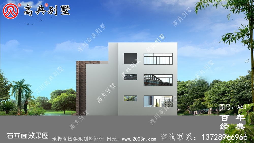 新農(nóng)村三層帶車庫(kù)現(xiàn)代別墅圖紙及效果圖_農(nóng)村三層自建住宅設(shè)計(jì)圖