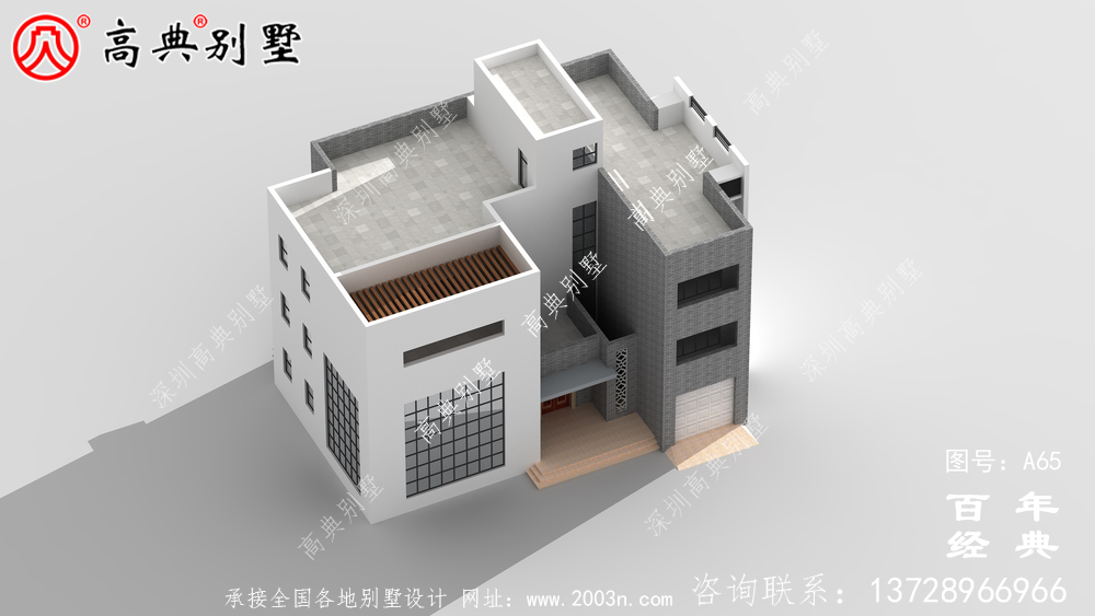四層帶車庫現代簡約平頂房小別墅設計圖紙_鄉村四層別墅室內設計