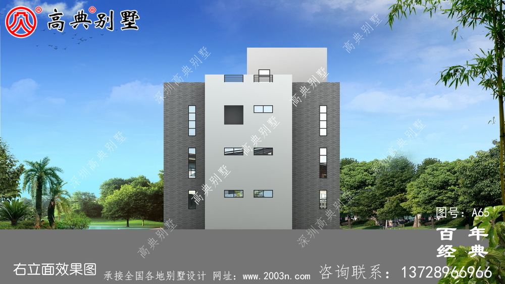 四層帶車庫現代簡約平頂房小別墅設計圖紙_鄉村四層別墅室內設計