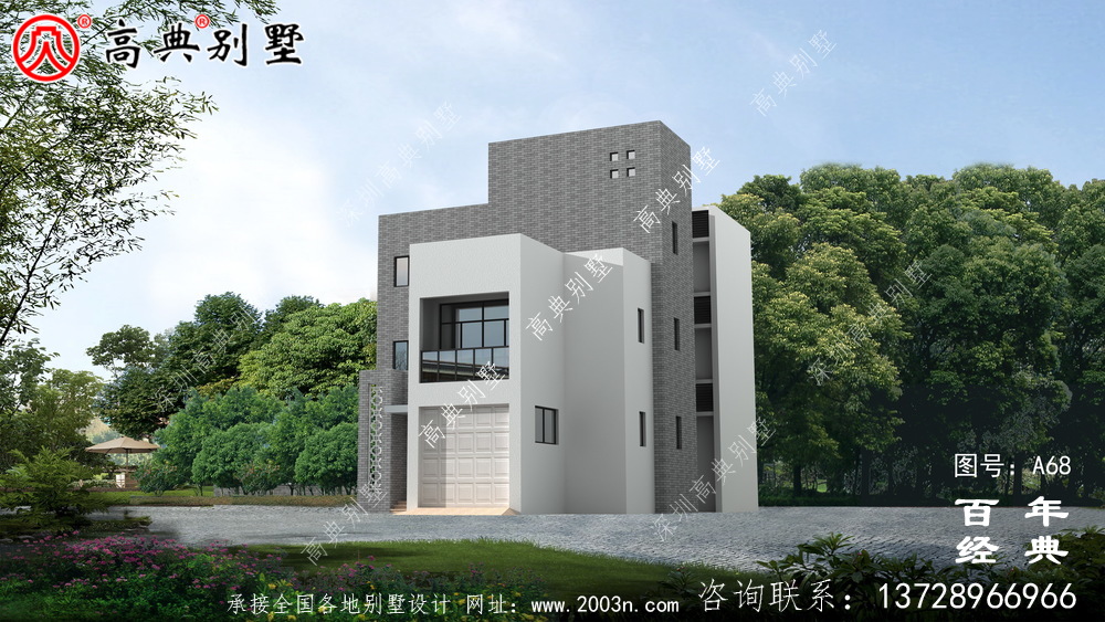新農村帶陽臺的三層別墅圖紙及效果_農村三層自建住宅設計圖紙