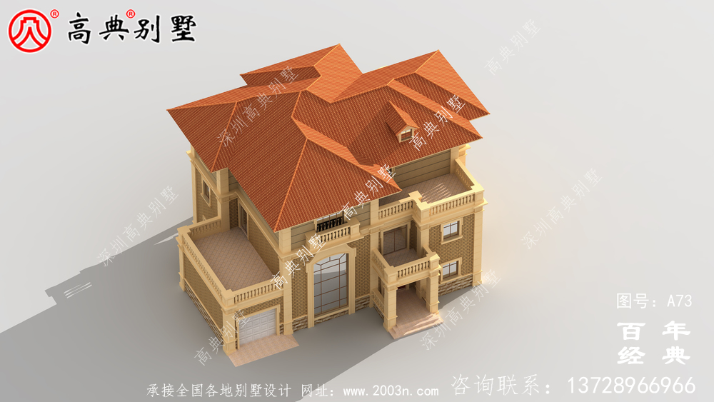 三樓帶車庫的歐式別墅設計圖紙_農村三樓別墅圖紙