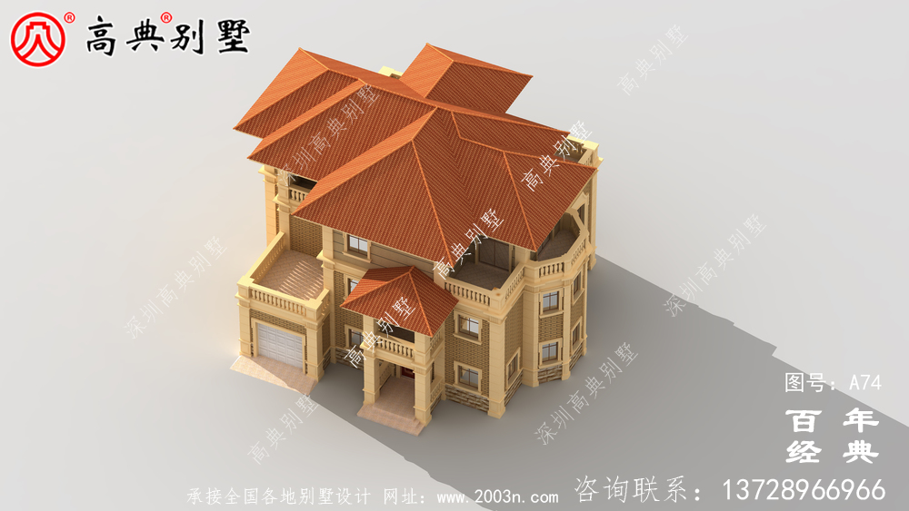 三層帶停車位和陽臺鄉村建造房屋設計圖紙_農村三層別墅設計圖