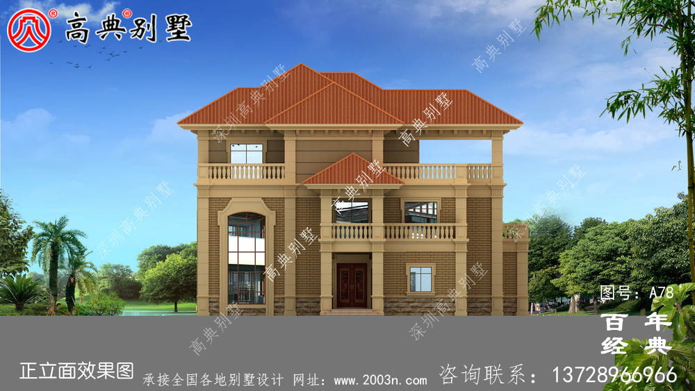 歐式三層帶露臺(tái)農(nóng)村別墅設(shè)計(jì)圖紙_三層歐式別墅設(shè)計(jì)圖紙效果圖