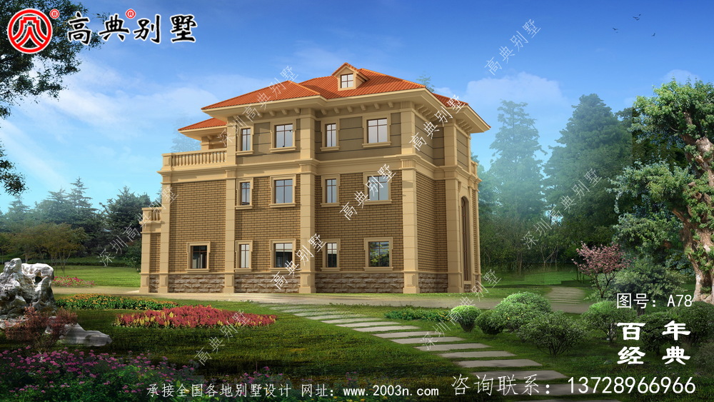 歐式三層帶露臺(tái)農(nóng)村別墅設(shè)計(jì)圖紙_三層歐式別墅設(shè)計(jì)圖紙效果圖