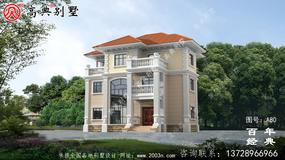 新農(nóng)村三樓帶陽臺(tái)的別墅設(shè)計(jì)圖_農(nóng)村自建設(shè)計(jì)圖