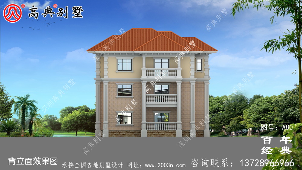 新農(nóng)村三樓帶陽臺(tái)的別墅設(shè)計(jì)圖_農(nóng)村自建設(shè)計(jì)圖