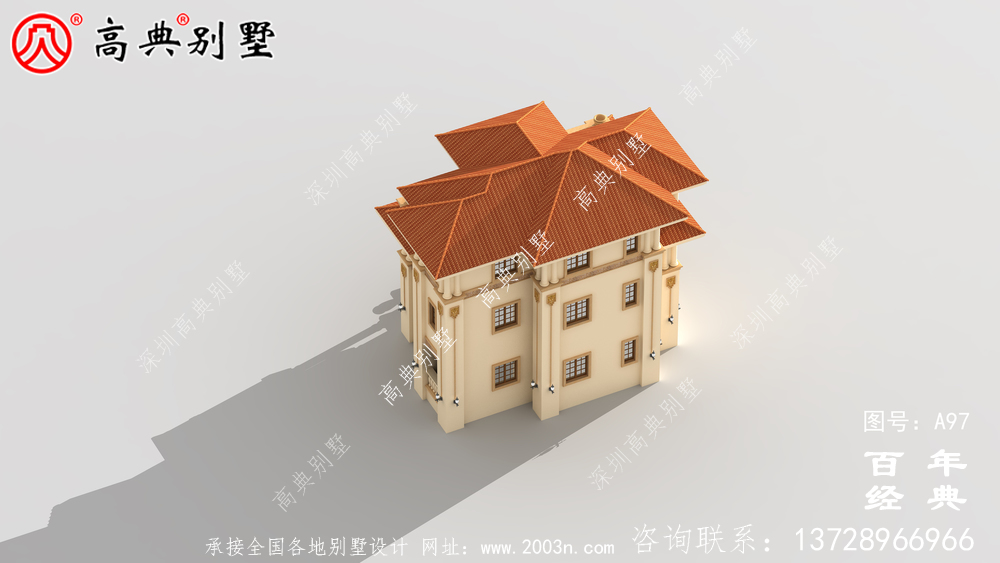 三層帶陽臺農村自建別墅房屋設計圖紙_別墅設計圖紙