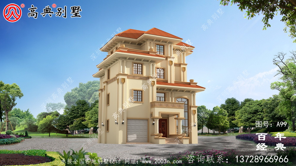 農(nóng)村四層帶陽臺車庫小別墅設(shè)計圖_農(nóng)村自建住宅設(shè)計圖