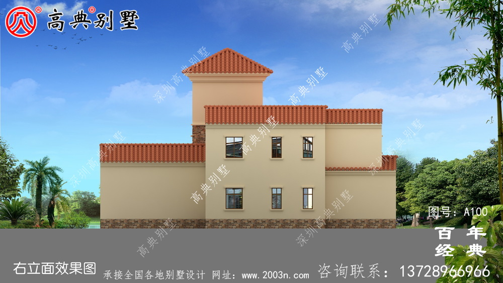 三層框架結構農村別墅設計施工圖_農村住宅設計圖