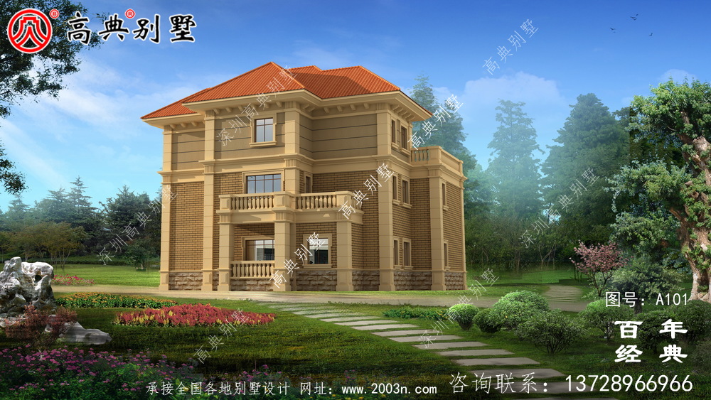 簡單實用的三層農村自建住宅設計圖紙_農村住宅設計圖紙