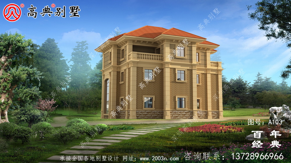 新農村三層小別墅自建房圖紙_農村房屋設計圖紙