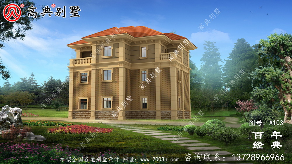 新農村三層小別墅自建房圖紙_農村房屋設計圖紙