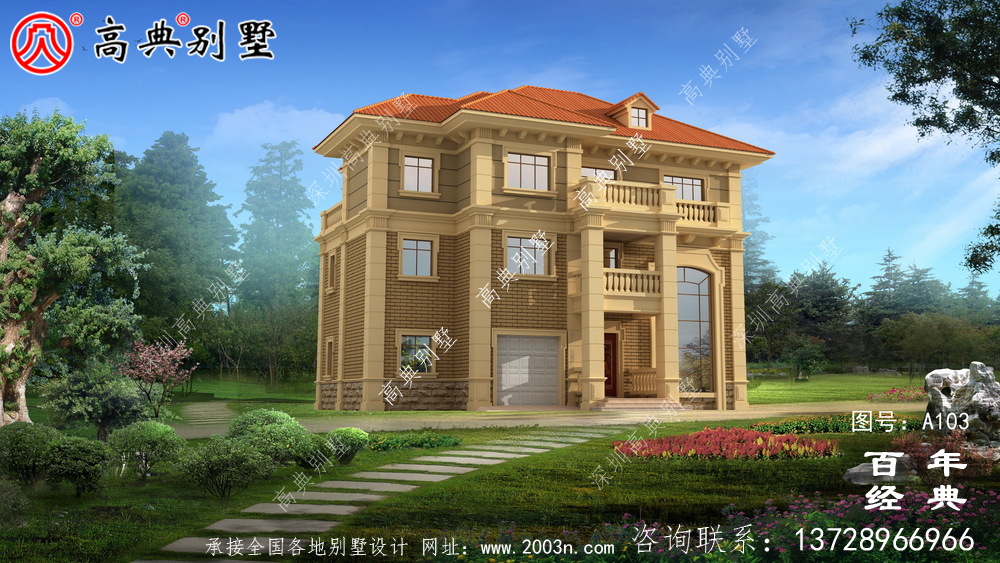 新農村三層小別墅自建房圖紙_農村房屋設計圖紙