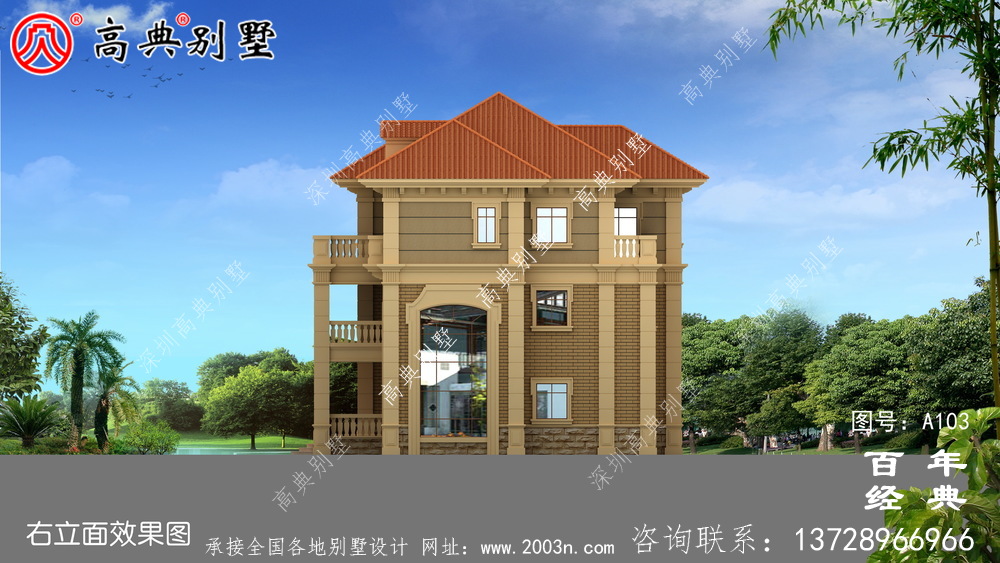 新農村三層小別墅自建房圖紙_農村房屋設計圖紙