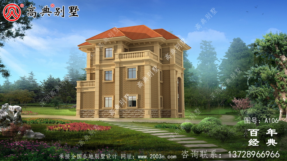 新農村三層自建房設計圖紙_農村住宅設計圖紙
