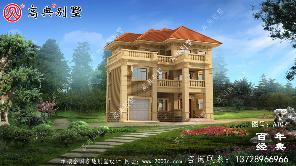 三層帶陽臺房自建房設計圖紙_鄉(xiāng)村房屋設計圖紙