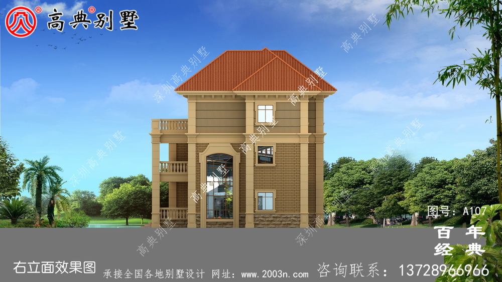 三層帶陽臺房自建房設計圖紙_鄉(xiāng)村房屋設計圖紙