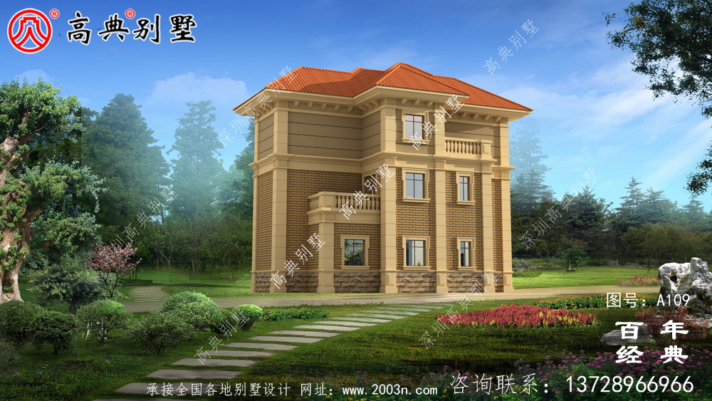 好用的三層帶車庫別墅設計圖紙及設計效果圖_三層別墅設計圖紙