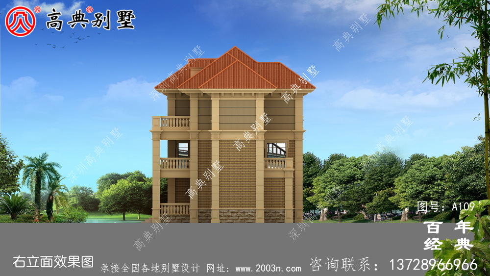 好用的三層帶車庫別墅設計圖紙及設計效果圖_三層別墅設計圖紙
