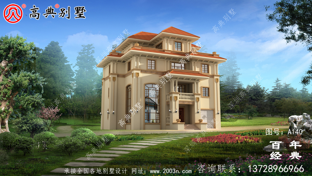 四層帶陽臺(tái)車庫鄉(xiāng)村別墅設(shè)計(jì)圖紙_四層別墅設(shè)計(jì)圖紙