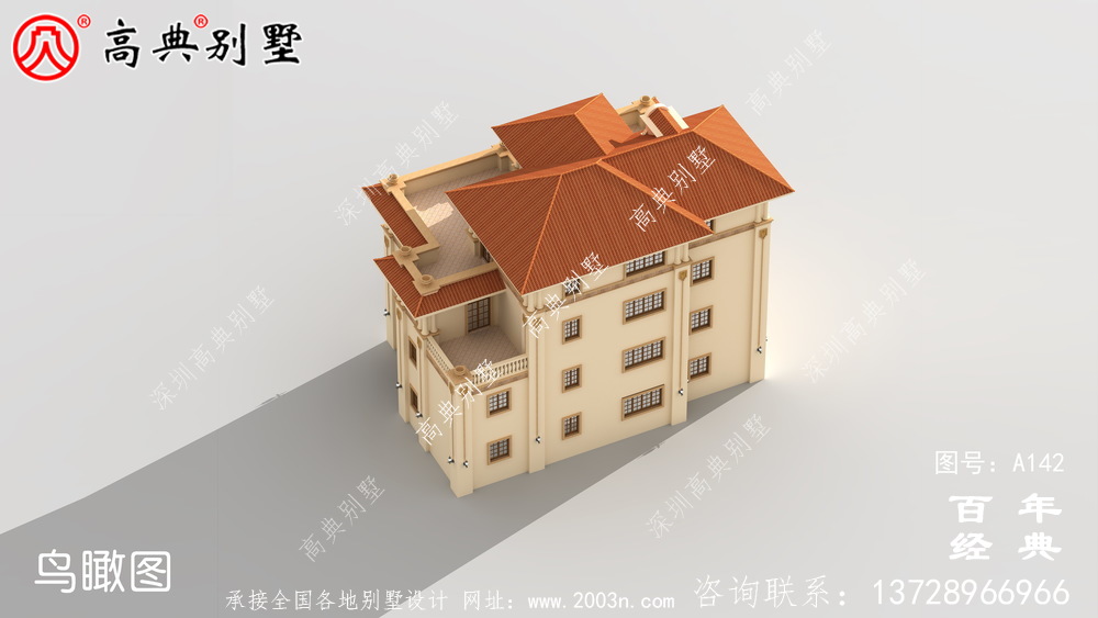 漂亮實用的四層帶車庫農村別墅設計圖紙_四層別墅施工圖