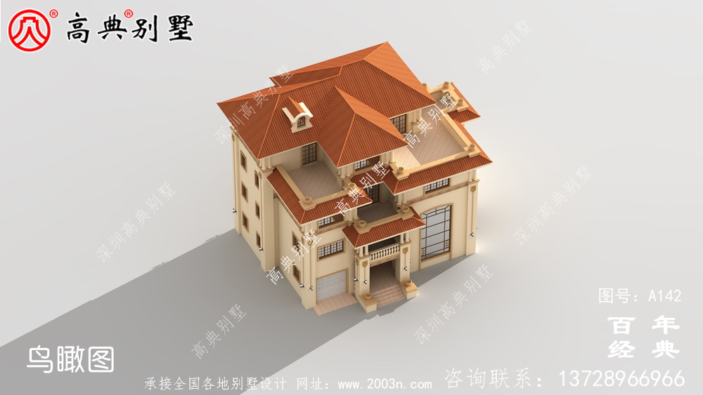 漂亮實用的四層帶車庫農村別墅設計圖紙_四層別墅施工圖