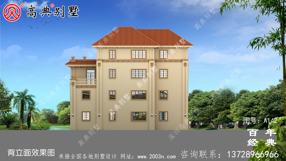 漂亮實用的四層帶車庫農村別墅設計圖紙_四層別墅施工圖