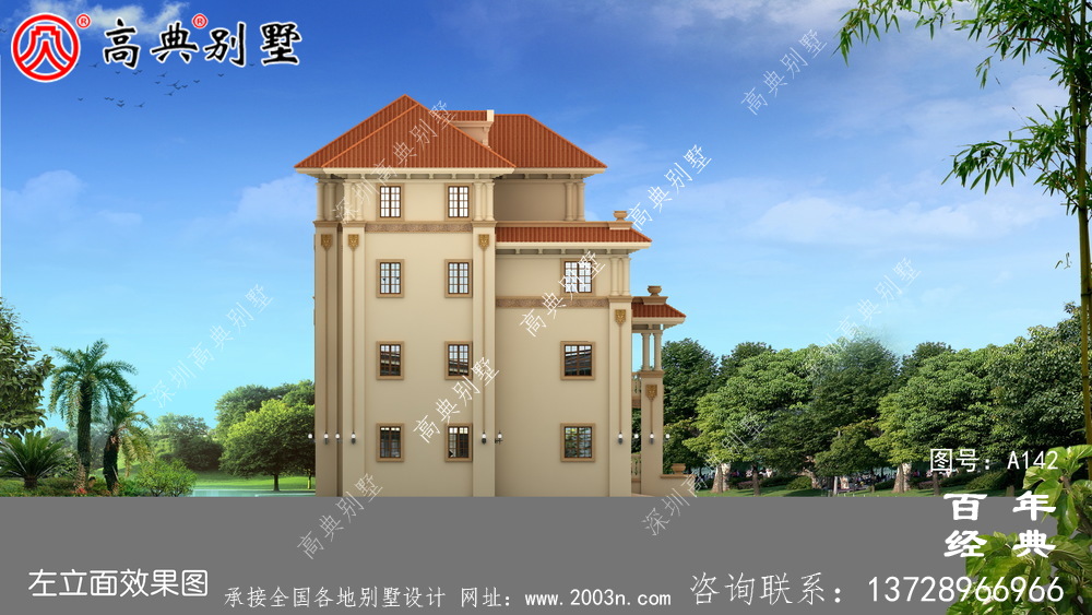 漂亮實用的四層帶車庫農村別墅設計圖紙_四層別墅施工圖