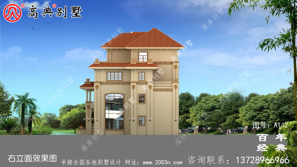 漂亮實用的四層帶車庫農村別墅設計圖紙_四層別墅施工圖