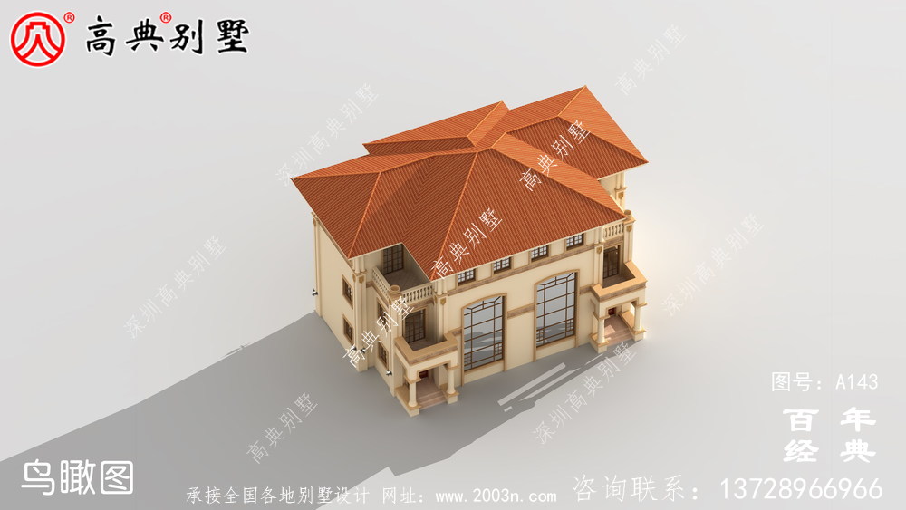 三層雙拼帶陽臺農村別墅設計圖紙_農村自建設計圖紙