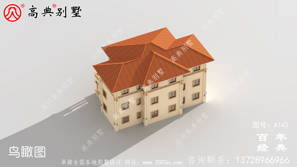 三層雙拼帶陽臺農村別墅設計圖紙_農村自建設計圖紙