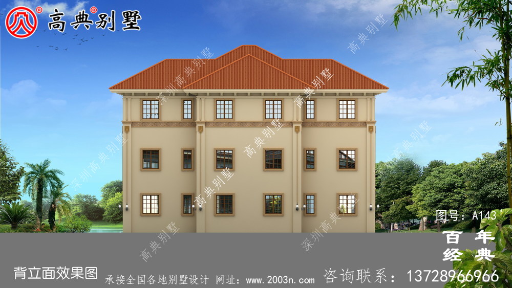 三層雙拼帶陽臺農村別墅設計圖紙_農村自建設計圖紙