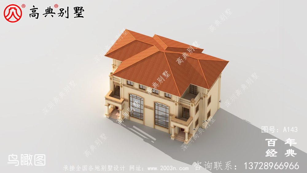 三層雙拼帶陽臺農村別墅設計圖紙_農村自建設計圖紙