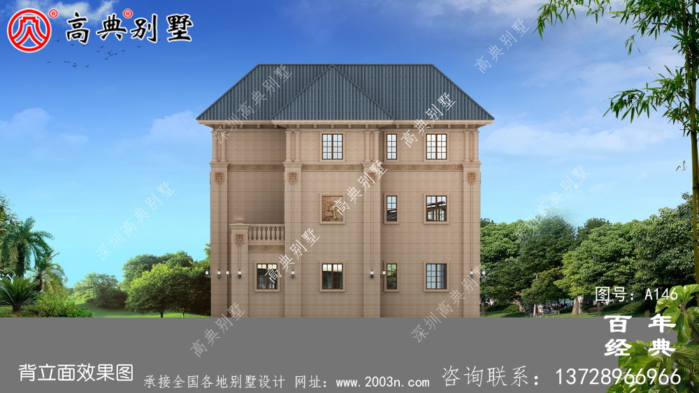 三層帶陽臺車庫小別墅設計圖_農村自建住宅設計圖