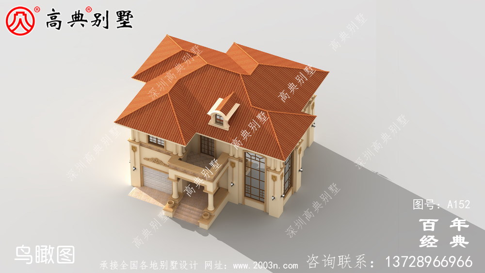 新農村建設兩層帶陽臺小別墅設計圖紙_鄉村自建房設計圖